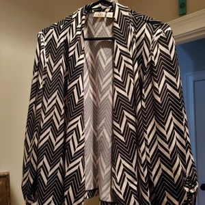 Black & White Waterfall Cardigan